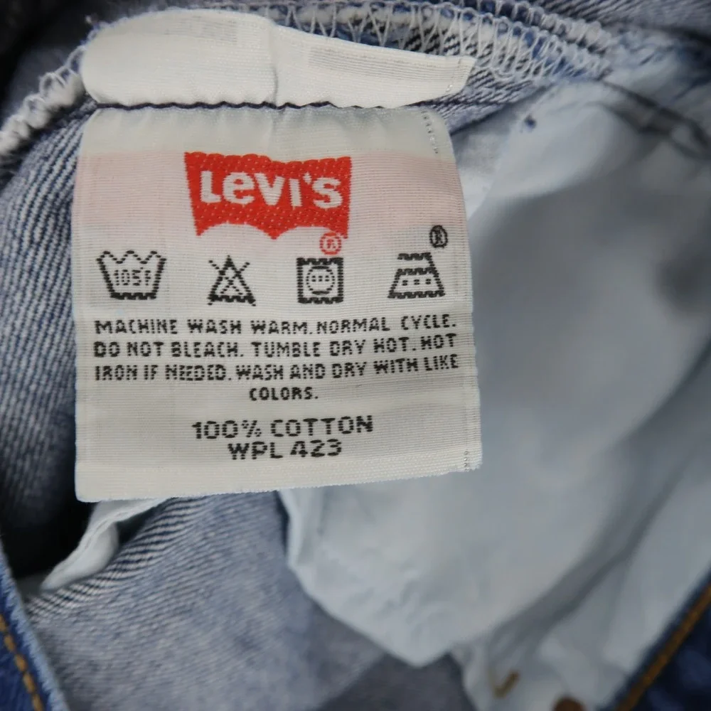 Vintage Levis 501 Jeans Mens 36x30 (34x26) Blue Original Fit Straight Button Fly - Picture 13 of 14